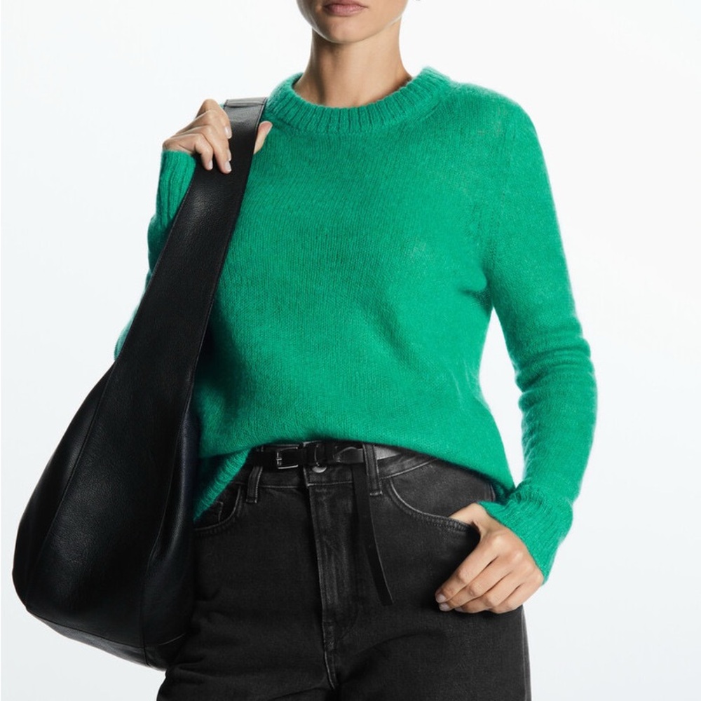 COS Green Mohair Blend Sweater – Soft & Lightweight, Size S